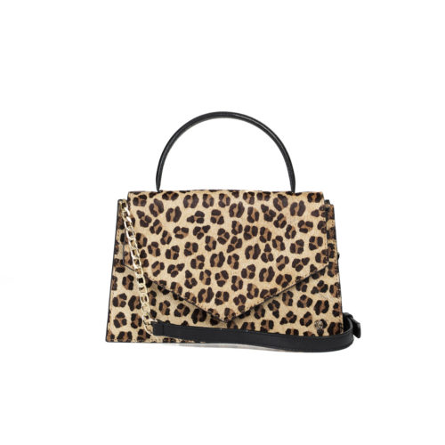 Bolso de Hombro / Manos Libres en Cuero  - Ref. B-1551 Texturado Negro Amarillo