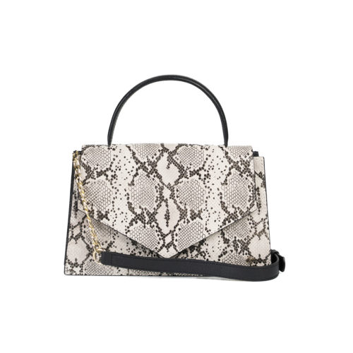 Bolso de Hombro / Manos Libres en Cuero  - Ref. B-1551 Texturado Negro y Grises