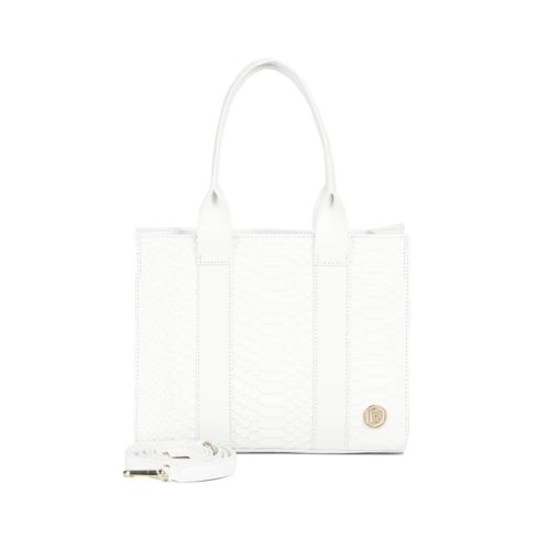 Bolso de Hombro / Manos Libres en Cuero  - Ref. B-1553 Blanco