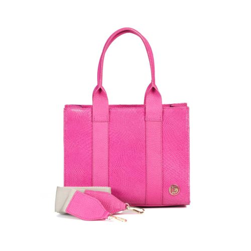 Bolso de Hombro / Manos Libres en Cuero  - Ref. B-1553 Fucsia