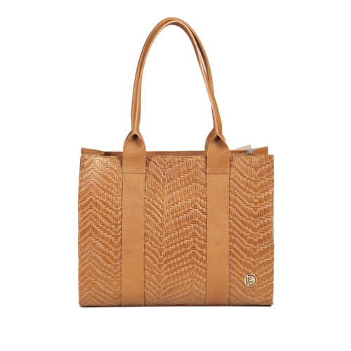 Bolso de Hombro / Manos Libres en Cuero  - Ref. B-1553 Caramelo