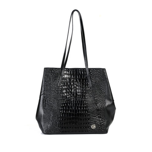 Bolso de Hombro en Cuero  - Ref. B-1547 Negro