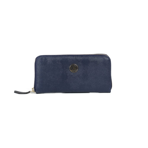 Billetera Grande en Cuero Texturado - Ref. W-0007 Azul