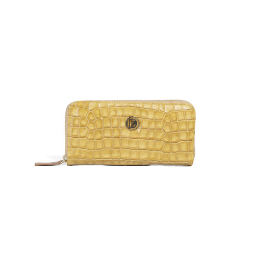 Billetera Grande en Cuero Texturado - Ref. W-0007 Amarillo
