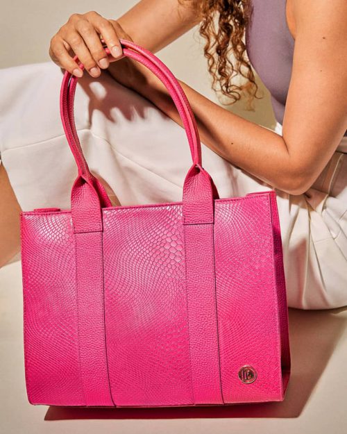 Bolso de Hombro en Cuero  - Ref. B-1550 Fucsia - Imagen 2