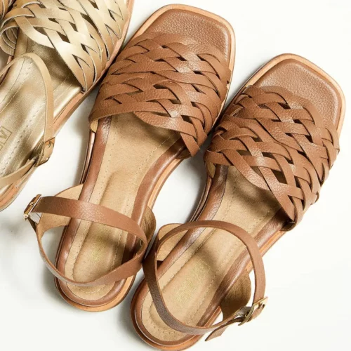 Sandalias Planas en Cuero - Ref. Z-3138 Miel