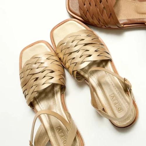 Sandalias Planas en Cuero - Ref. Z-3138 Dorado