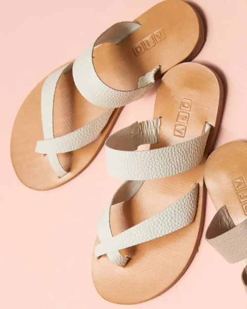 Sandalias Planas en Cuero - Ref.  Z-3092 Blanco