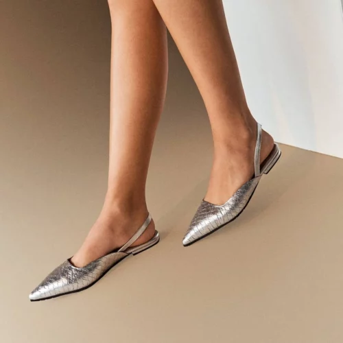 Zapato Cerrado Destalonado con Tacón - Ref. Z-3176 Plata