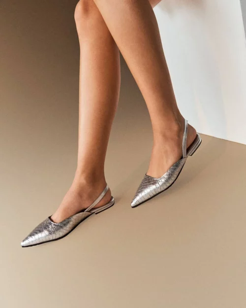 Zapato Cerrado Destalonado con Tacón - Ref. Z-3176 Plata