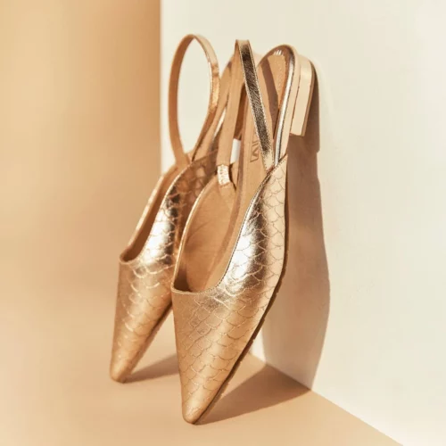 Zapato Cerrado Destalonado con Tacón - Ref. Z-3176 Oro