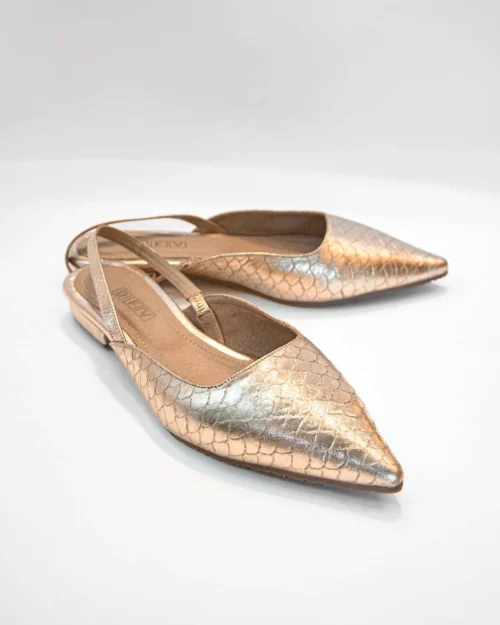 Zapato Cerrado Destalonado con Tacón - Ref. Z-3176 Oro - Imagen 3
