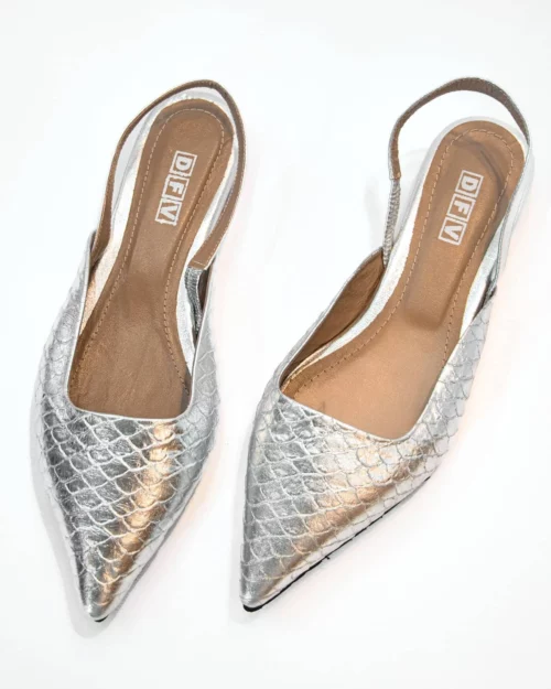 Zapato Cerrado Destalonado con Tacón - Ref. Z-3176 Plata - Imagen 3