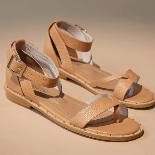 Sandalia Plana en Cuero - Ref. Z-3190 Miel