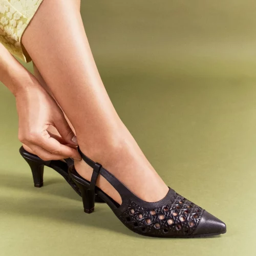 Zapato con Tacón Destalonado en Cuero – Ref. Z-3311 Negro