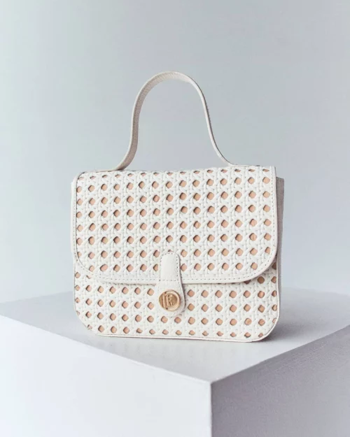 Bolso de Hombro / Manos Libres en Cuero - Ref. B-1605 Blanco
