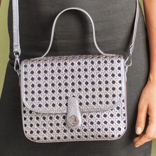 Bolso de Hombro / Manos Libres en Cuero - Ref. B-1605 Metal