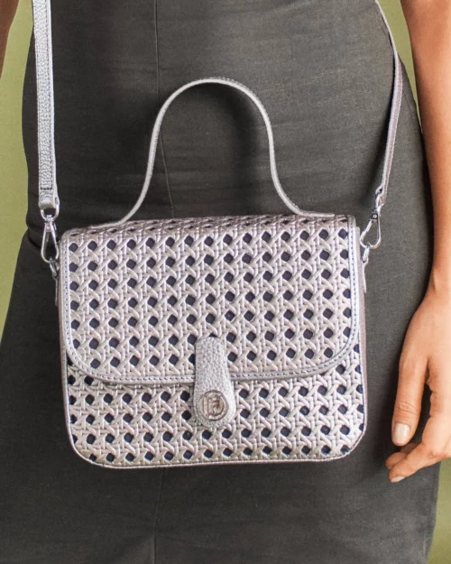 Bolso de Hombro / Manos Libres en Cuero - Ref. B-1605 Metal