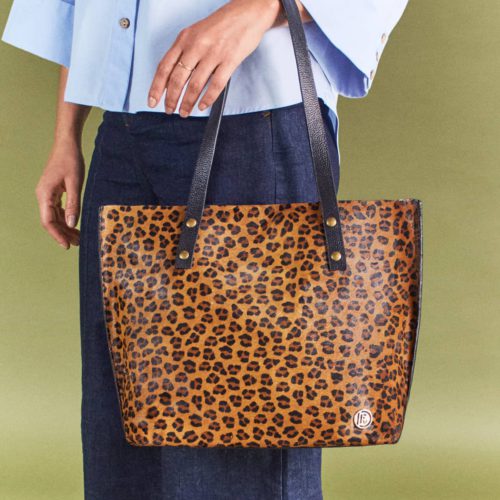 Bolso de Hombro en Cuero - Ref. B-1617 Miel Print