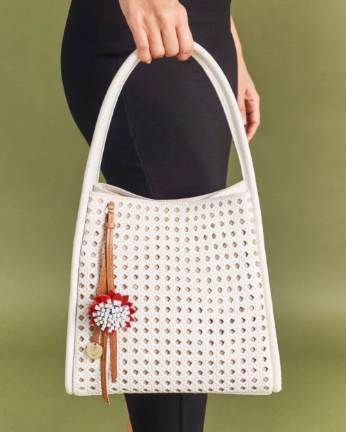 Bolso de Hombro en Cuero - Ref. B-1606 Blanco